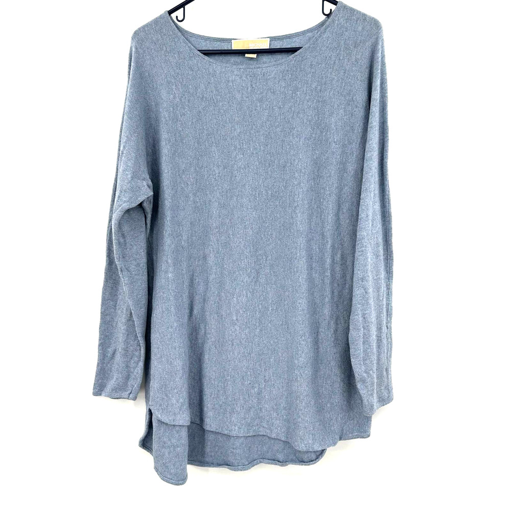 Michael Michael‎ Kors size large blue sweater asymmetrical hem cotton blend